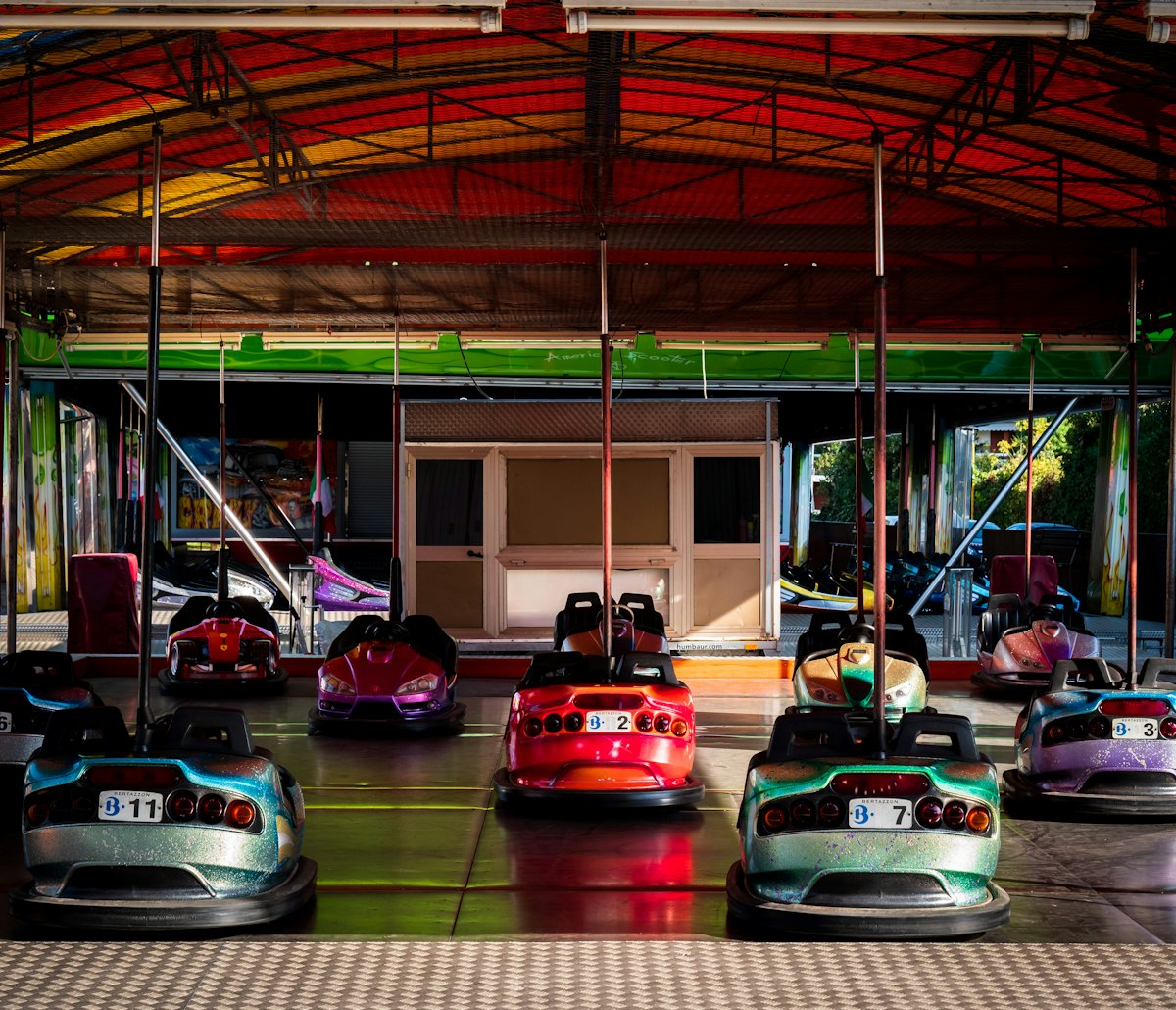 Bumper cars at a carnival