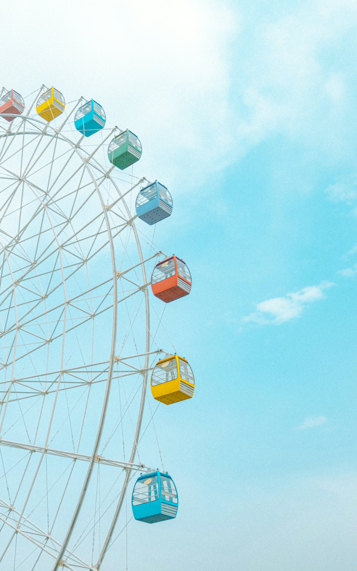 Carnival rides lit up at night